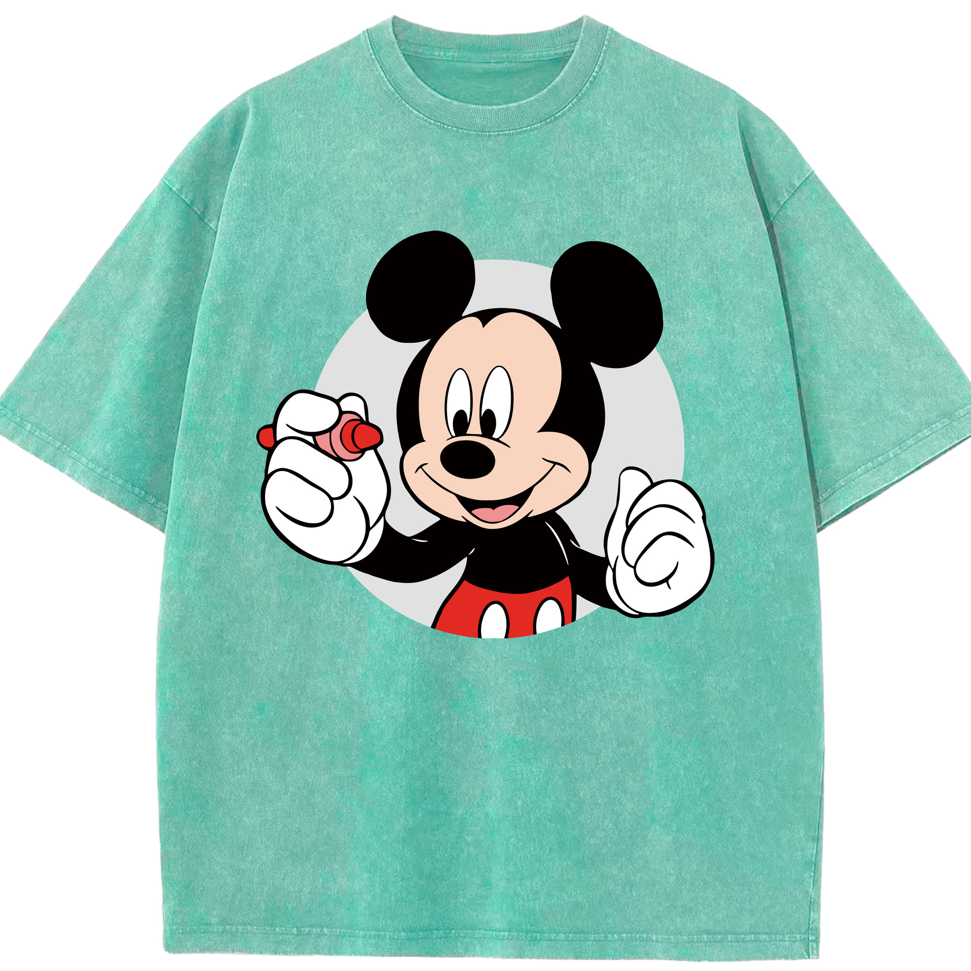 （画像用） ミッキーマウス Mickey Mouse 綿100% ヴィンテージ風 半袖Tシャツ（フロントプリント）